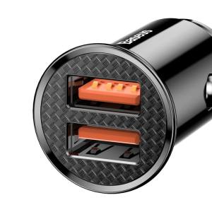 Baseus Circular Plastic A A 30W Dual QC3.0 Quick Car Charger CCALL-YD01